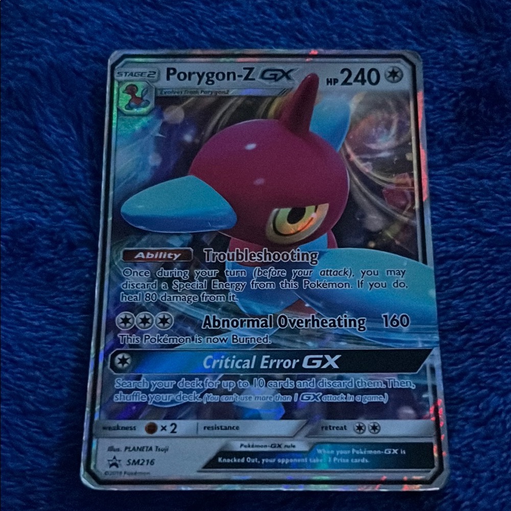 Pokemon Porygon-Z GX Card - Red and Blue